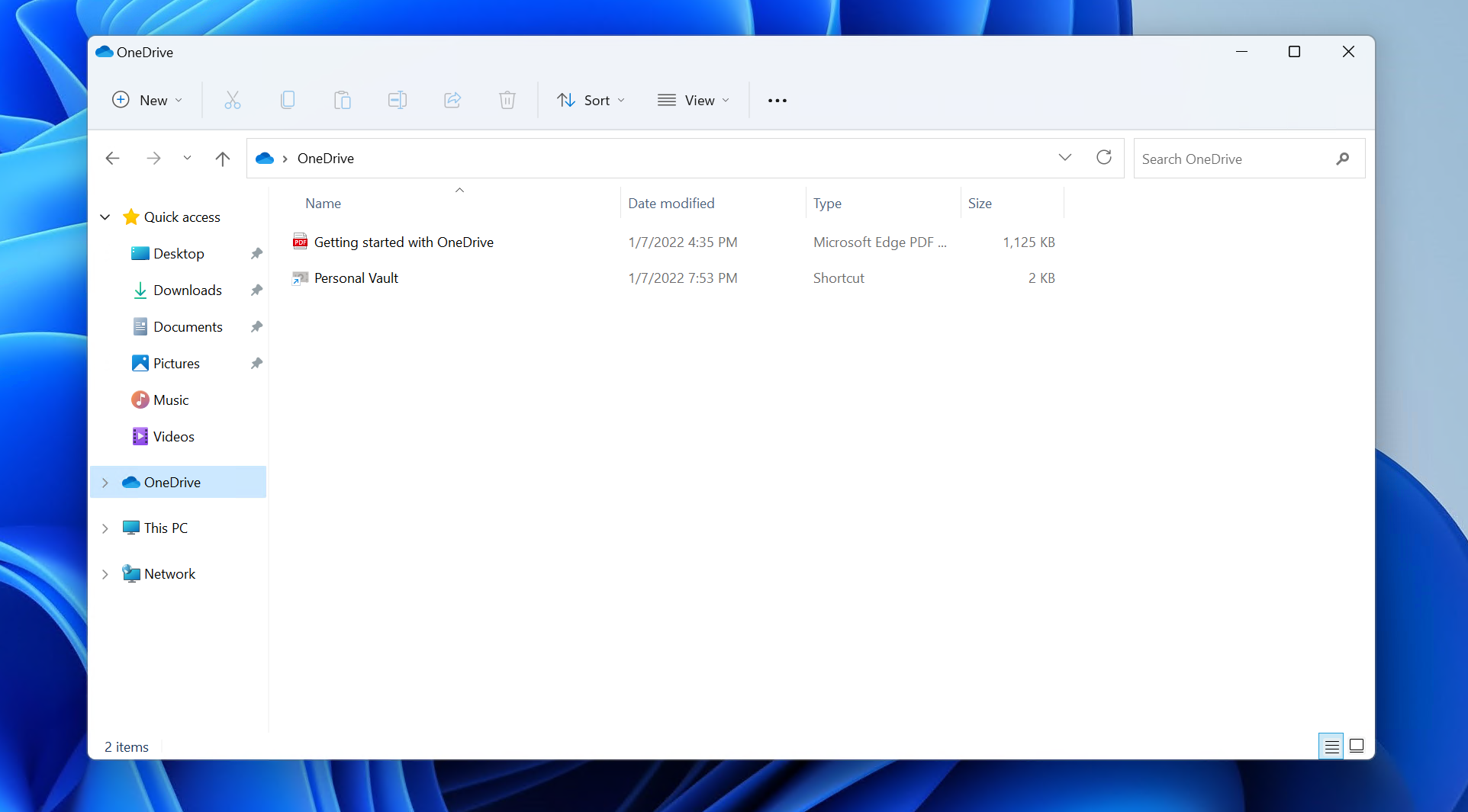 OneDrive in File Explorer