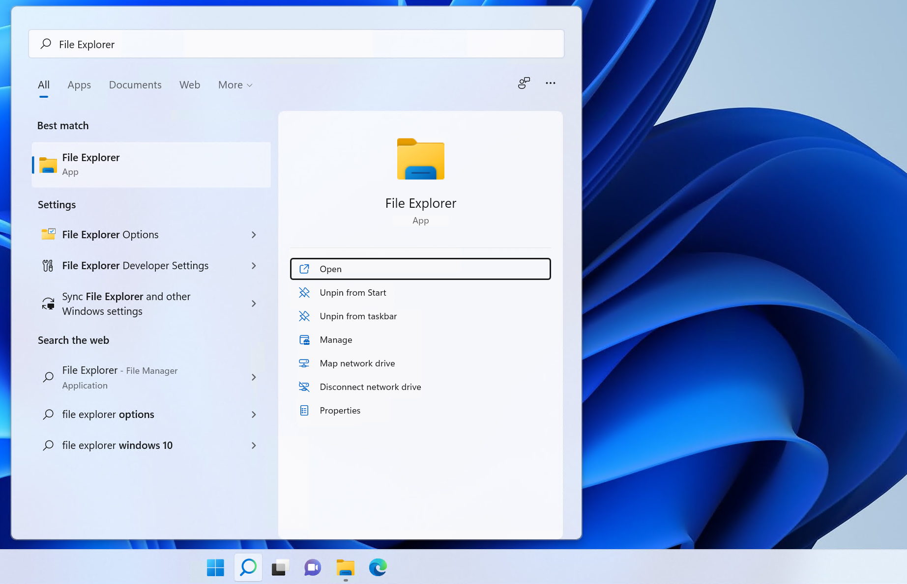 File Explorer Search