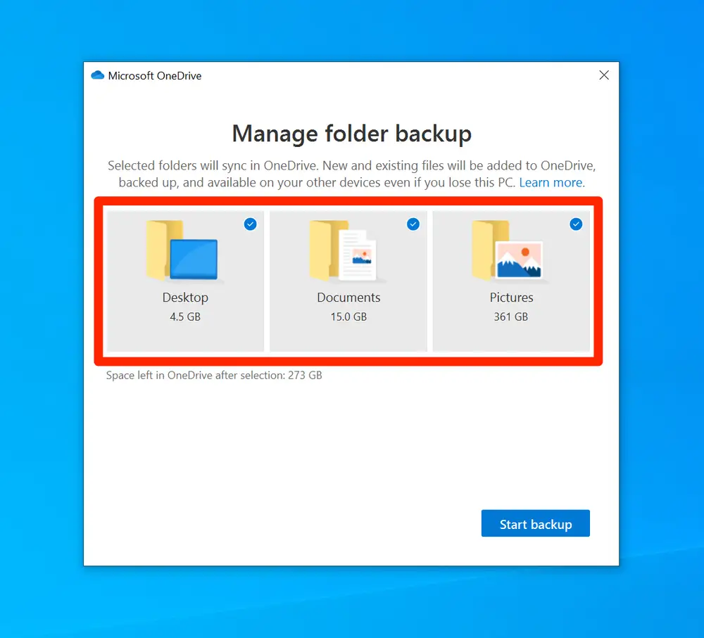 OneDrive in the Taskbar