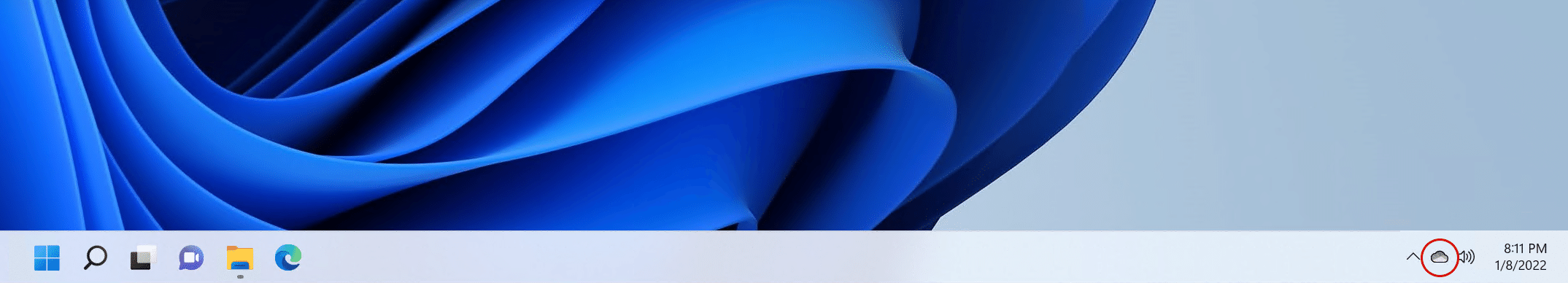 OneDrive icon in taskbar